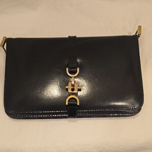 Celine Classic Box  Black Leather Clutch - Rare Find!